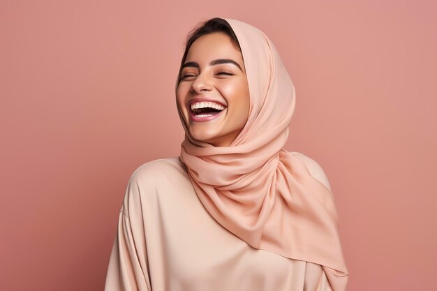 une jeune femme souriante en hijab