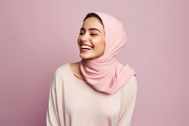 une jeune femme souriante en hijab