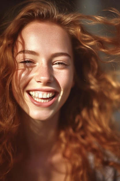 une jeune femme souriante