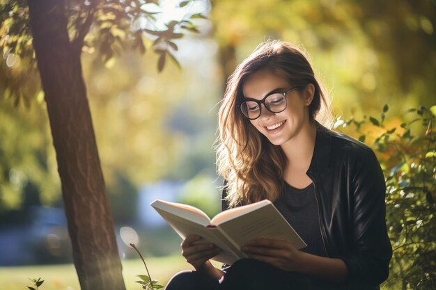 Une jeune femme souriante.