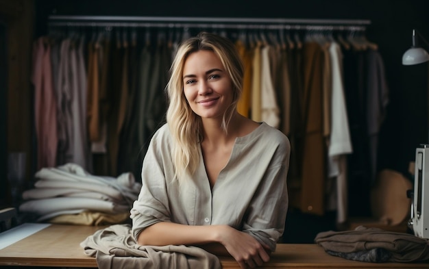 Jeune femme tailleur IA générative