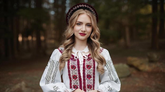 Photo une jeune femme ukrainienne en vyshyvanka traditionnelle