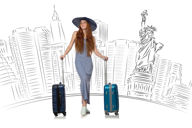 Jeune femme voyageant aux Etats-Unis