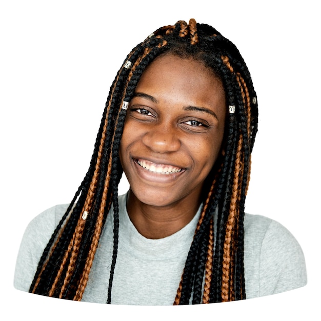 Jeune fille africaine élément png fond transparent