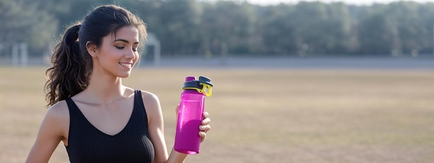 Une jeune fille athlétique mince en vêtements de sport effectue une série d'exercices générative ai