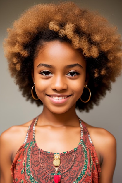 Une jeune fille aux cheveux naturels