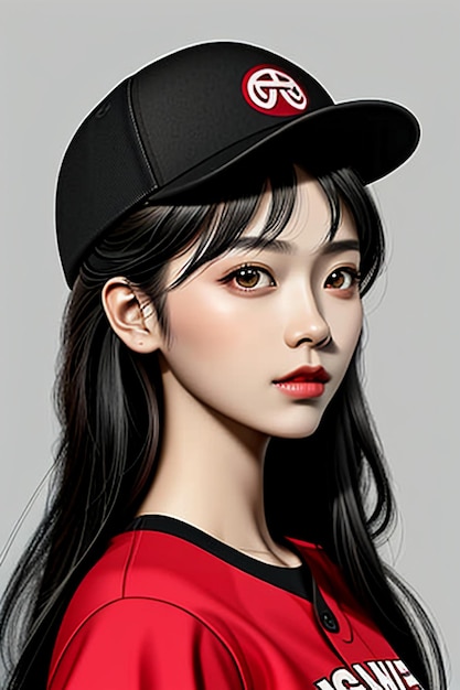 Une jeune fille belle portant un chapeau avec des traits faciaux exquis modèle beauté fond de papier peint