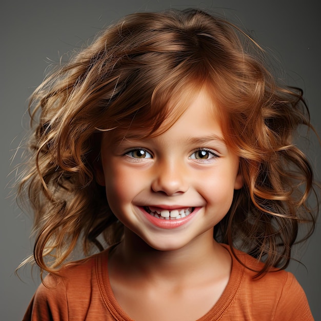 Une jeune fille canadienne de six ans avec un visage animé.