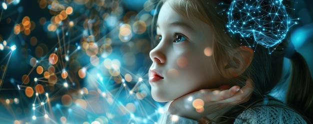 Une jeune fille avec un cerveau numérique