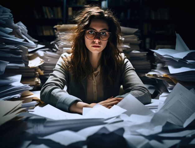 Photo une jeune fille, une employée de bureau