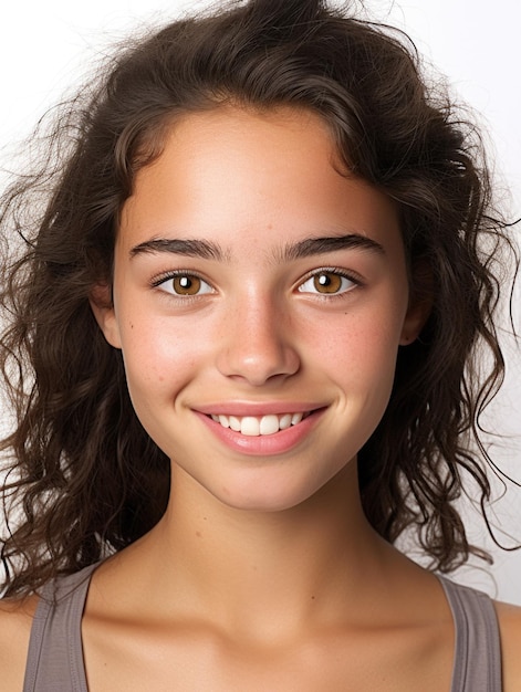 Photo jeune fille latine avec une texture de peau détaillée