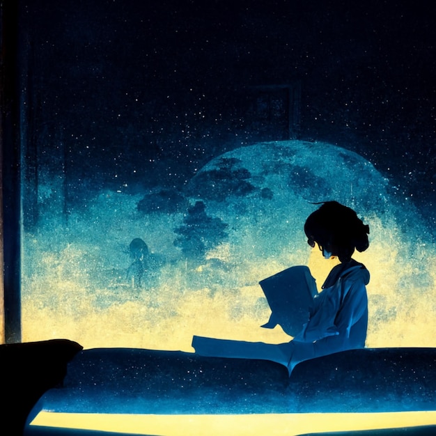 Jeune fille lisant un livre