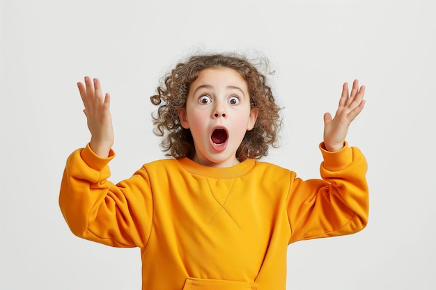 Photo une jeune fille avec un regard surpris sur son visage.