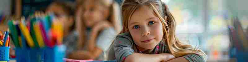 Photo une jeune fille regarde un ordinateur portable et a une photo d'une fille à gauche