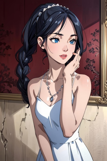 Jeune fille sexy anime style personnage illustration design manga anime girl