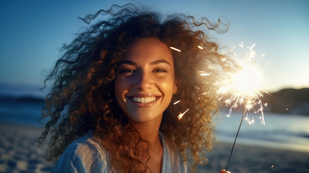 Une jeune fille avec un sourire étincelant