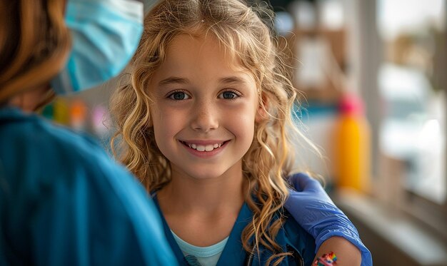 Photo une jeune fille sourit avec un sourire qui dit heureux