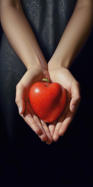 Jeune fille tenant une pomme dans les mains Illustration