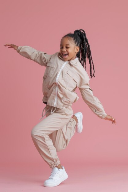 Photo une jeune fille en tenue blanche danse