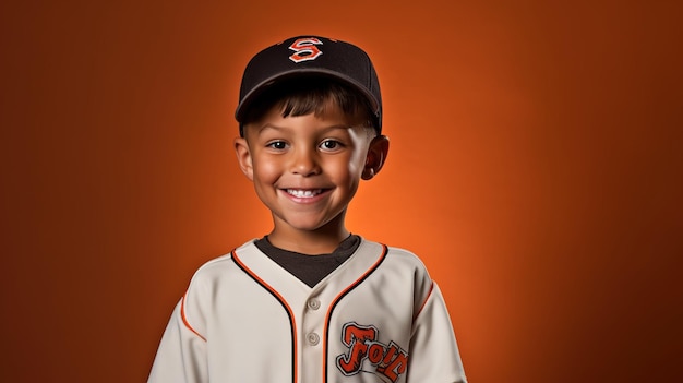 Un jeune garçon portant un uniforme de baseball des géants