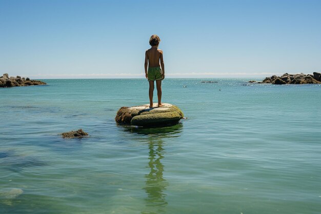 Un jeune garçon en vacances d'été