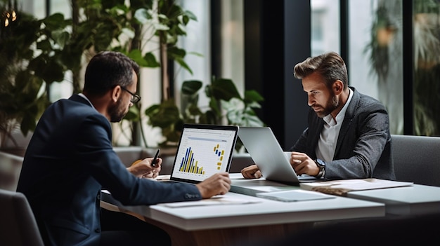 Photo jeune homme d'affaires travaillant dans un bureau