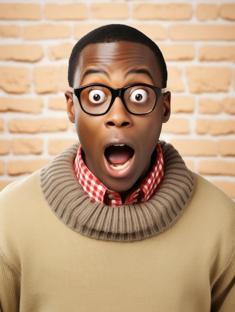 Photo jeune homme aux traits africains qui semble choqué