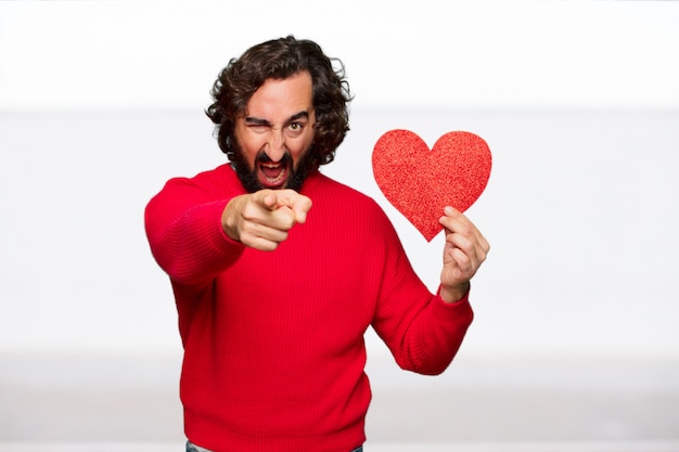 Jeune homme fou amoureux, concept de la Saint-Valentin.