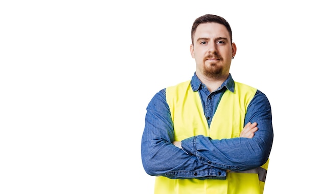 Jeune homme portant un gilet réfléchissant