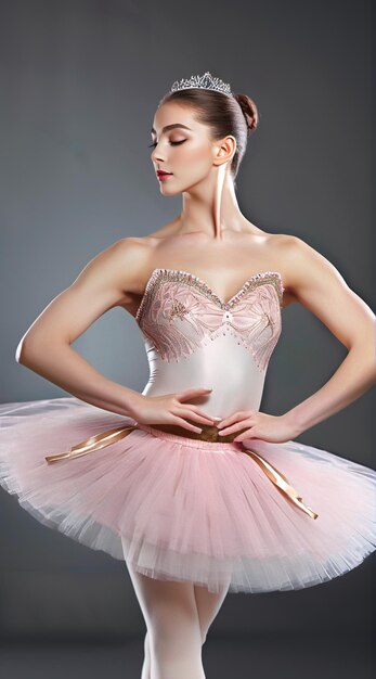 Une jeune et incroyablement belle ballerine pose et danse dans un studio blanc plein de lumière.