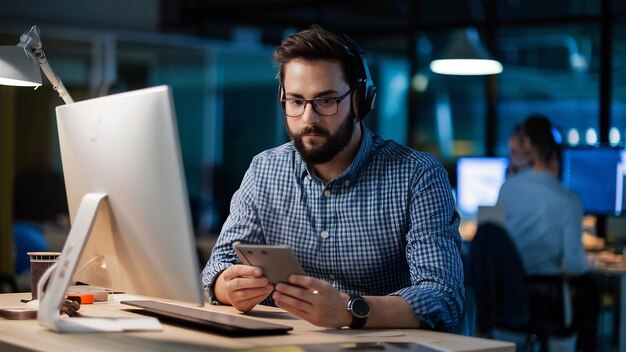 Jeune ingénieur effectuant des analyses de programme