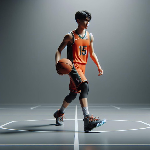 un jeune joueur de basket