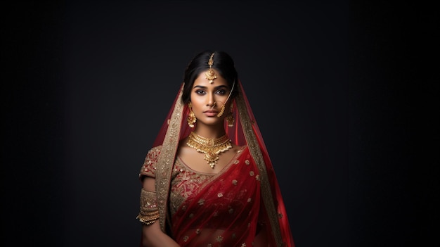 Jeune mariée indienne portant Lahanga Indian Bride Shoot Indian Bride Model Images Indian Bride Vector