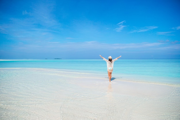 jeune, mode, femme, plage