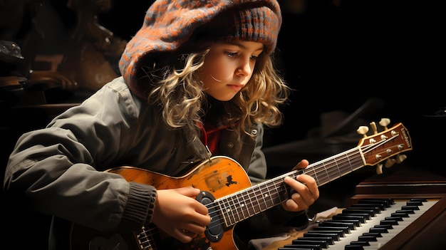 Jeune musicien avec guitare