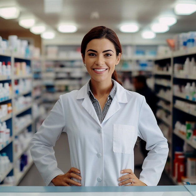 Une jeune pharmacienne afro-américaine joyeuse