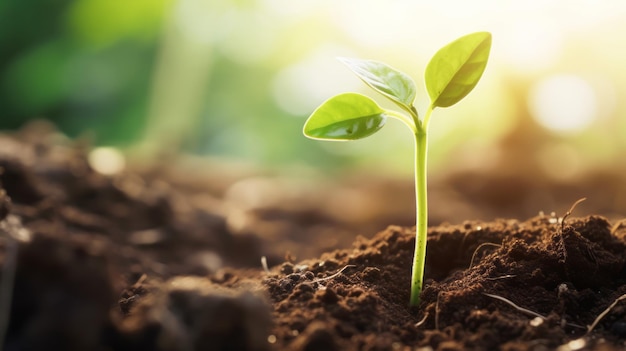 Jeune plante au soleil Plante en croissance grandir