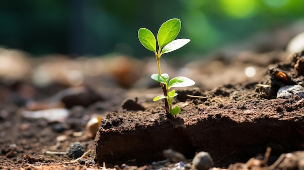 une jeune plante qui pousse du sol