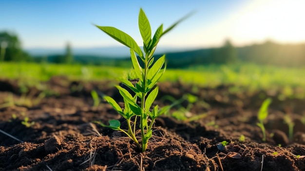 jeune plante verte dans le jardin