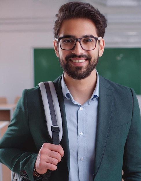 Photo jeune professeur à l'école