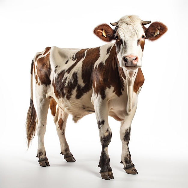 jeune vache isolée sur fond blanc