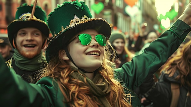 Photo les jeunes célèbrent la fête de saint patrick.