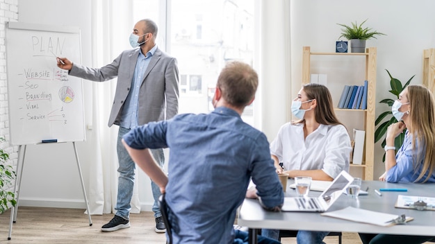 Photo jeunes collaborant à la réunion