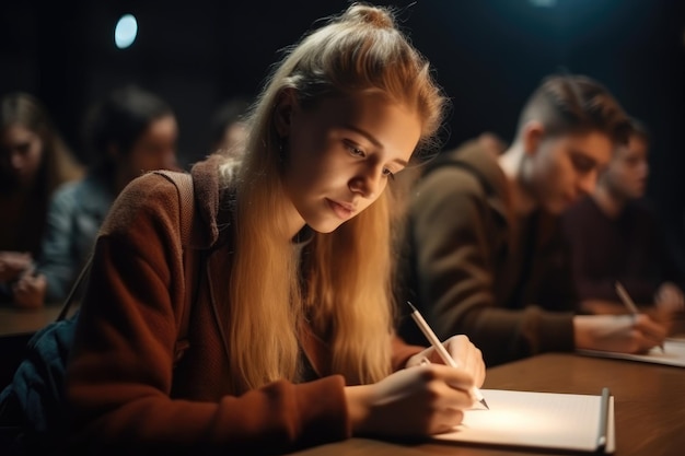 Jeunes étudiants occasionnels écoutant l'entraîneur au cours