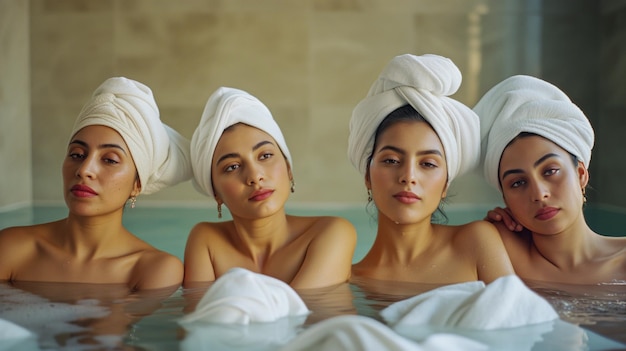 Photo de jeunes femmes arabes à l'intérieur d'un spa