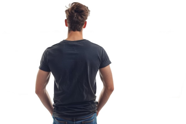 Des jeunes hommes en t-shirt et en jean détournent le regard.