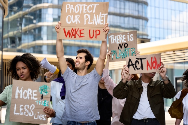 Photo les jeunes militants passent à l'action