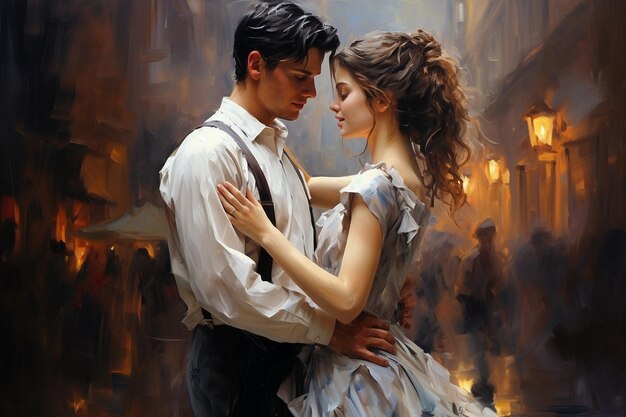 Jeunes plus beaux plus beaux et amoureux garçon et fille dansant une valse image romantique look amoureux couple connexion