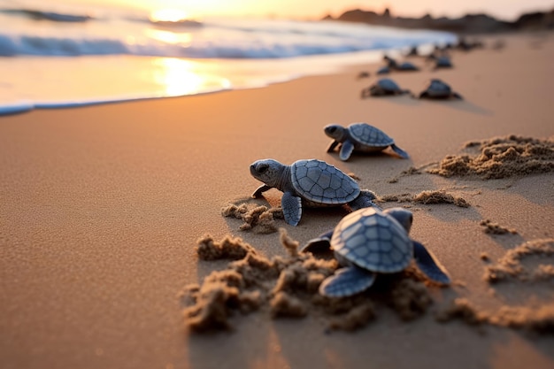 Jeunes tortues à DawnSea Photographie animalière