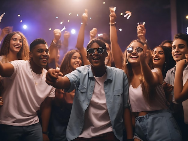 Des jeunes en train de faire la fête.